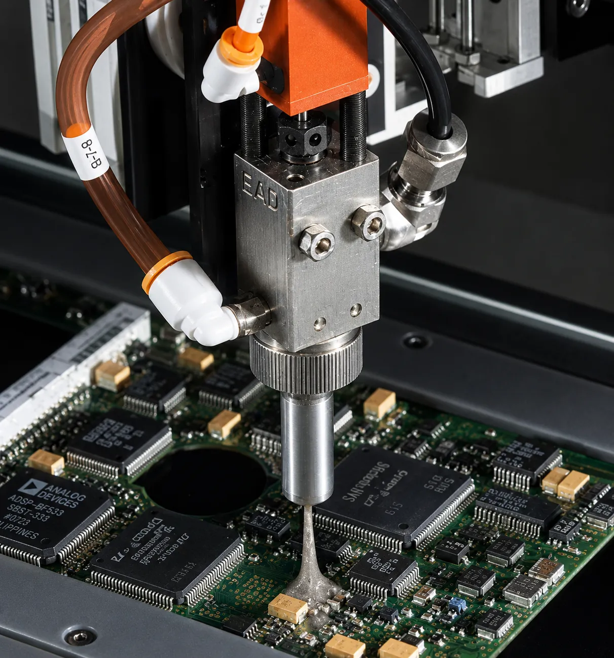 Máy phun keo phủ bảng mạch PCB May phun keo phu bang mach PCB